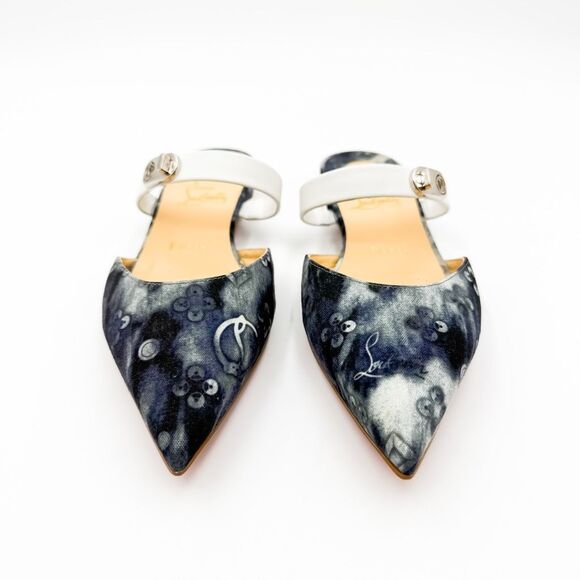 Christian Louboutin Choc Lock Pointed Toe Mules Flats EU 37 US 7 - Picture 3 of 13